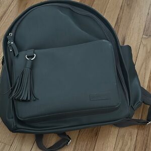 Skip Hop Greenwich Vegan Leather Gray Backpack Diaper Bag